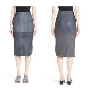 ZERO + MARIA CORNEJO Rai Leather Curved Skirt Size 6